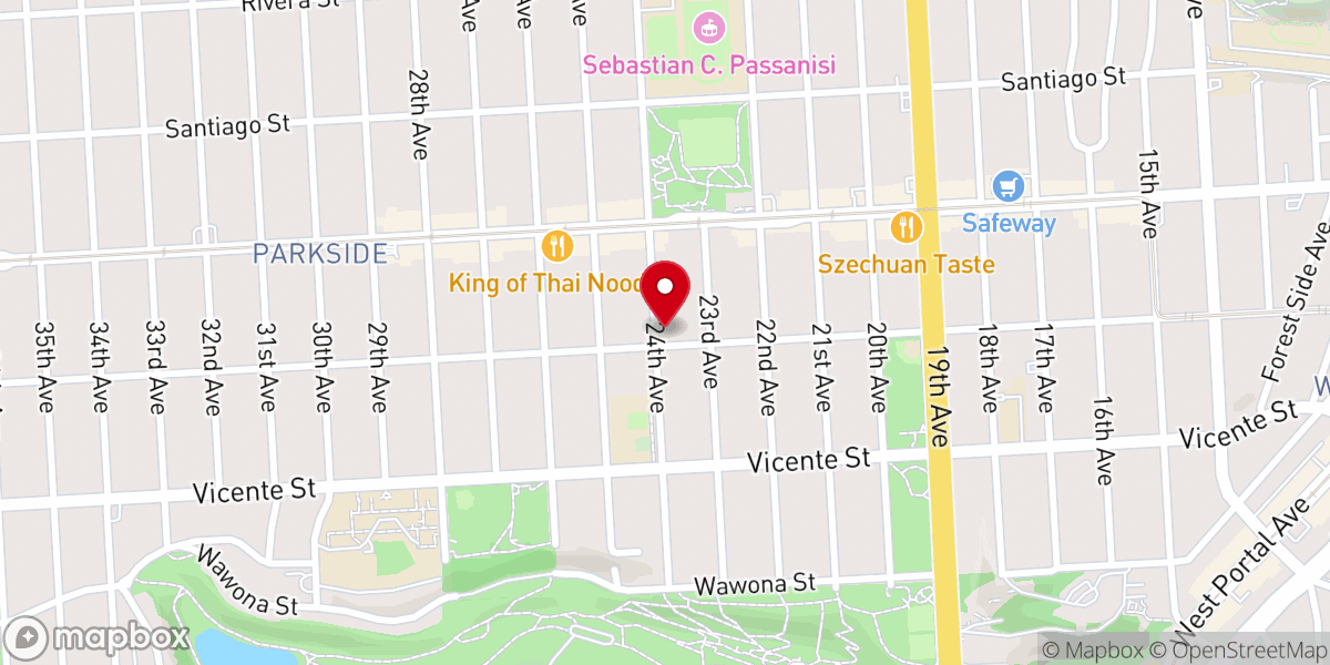 Map showing location of Parkside Community Church: The Lighthouse SF