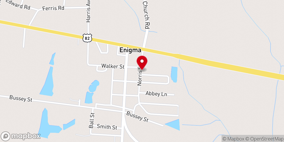 Map showing location of Mt Zion Church