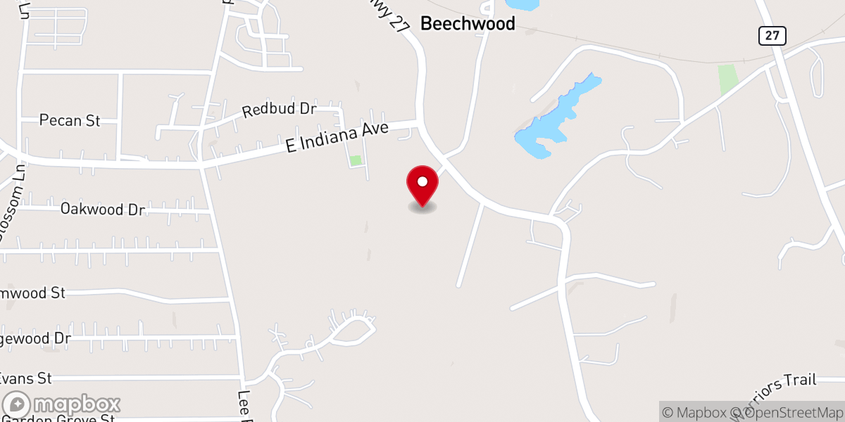 Map showing location of Locust Grove MB Church