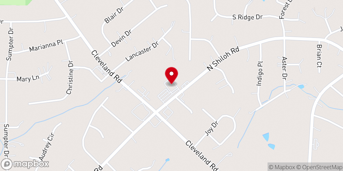 Map showing location of Shiloh Baptist Church