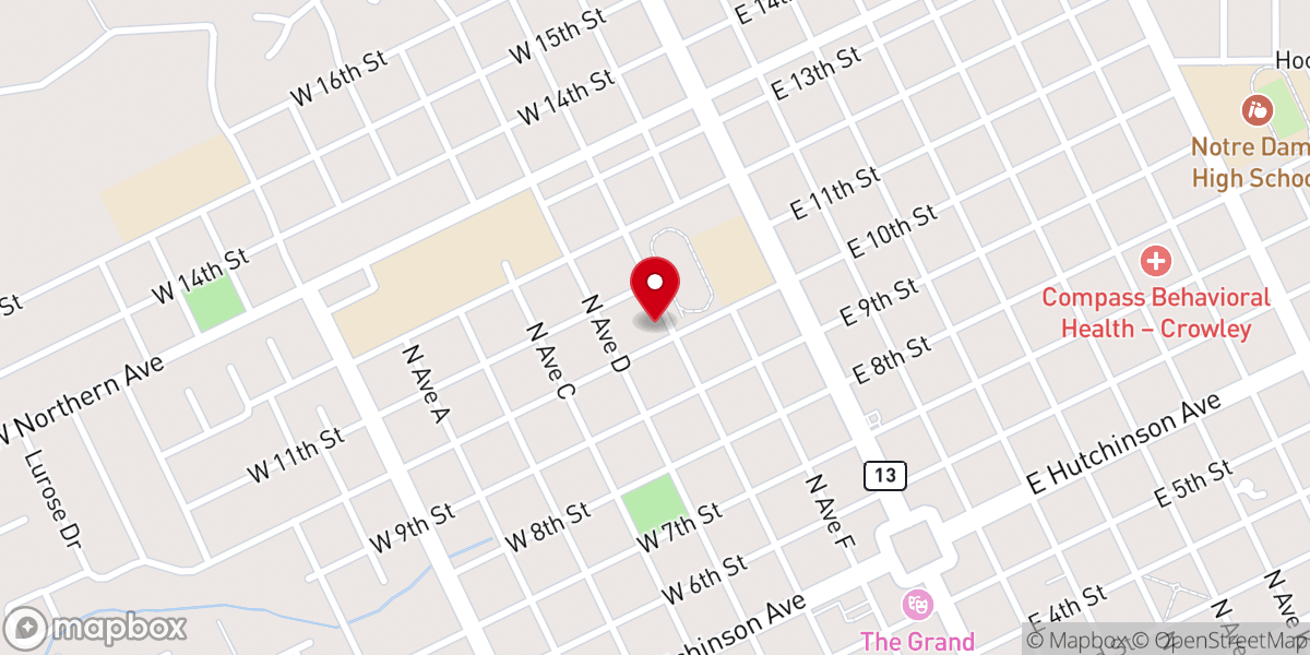 Map showing location of Greater Love Family Worship Center