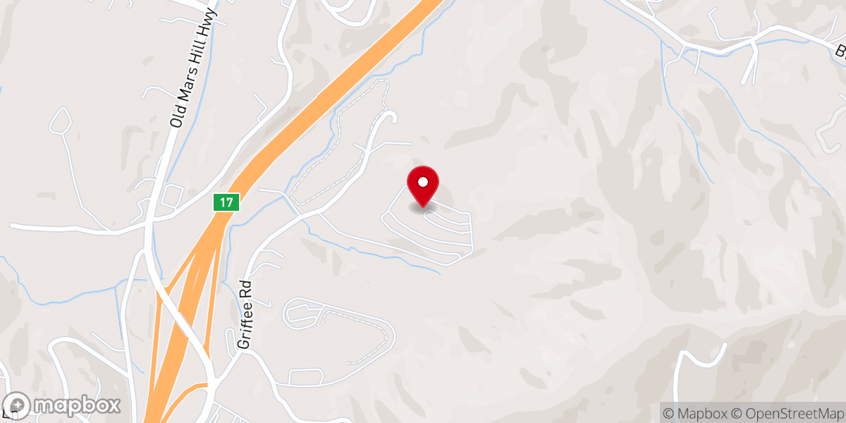 Map showing location of Brookstone Church Weaverville Campus