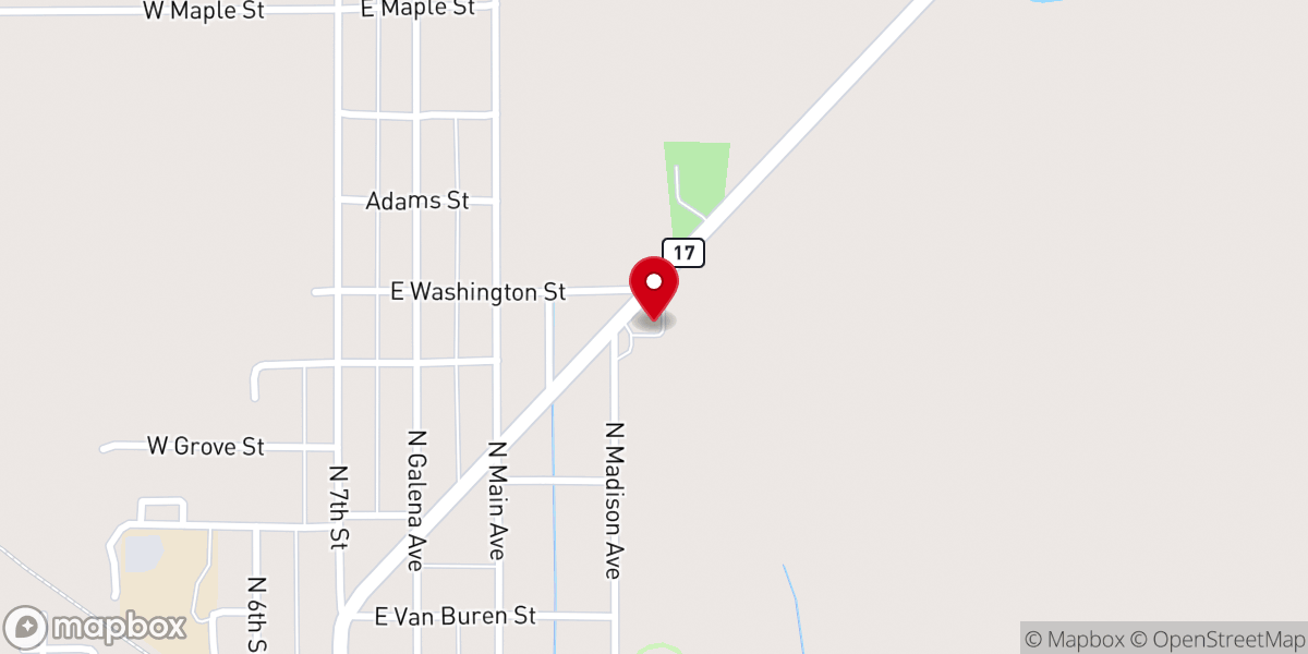 Map showing location of Church of the Nazarene