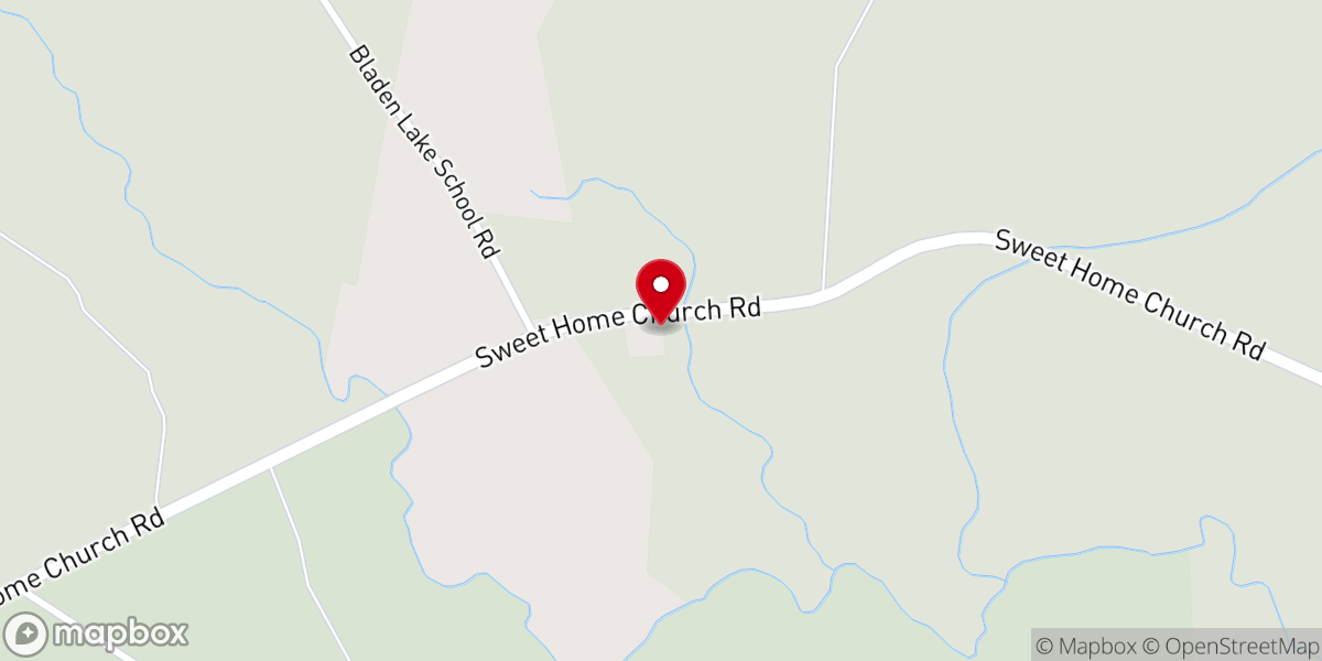 Map showing location of Sweet Home Church