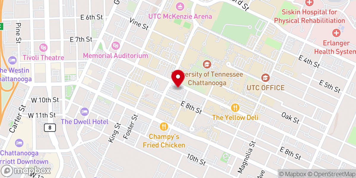 Map showing location of First Church of Christ, Scientist