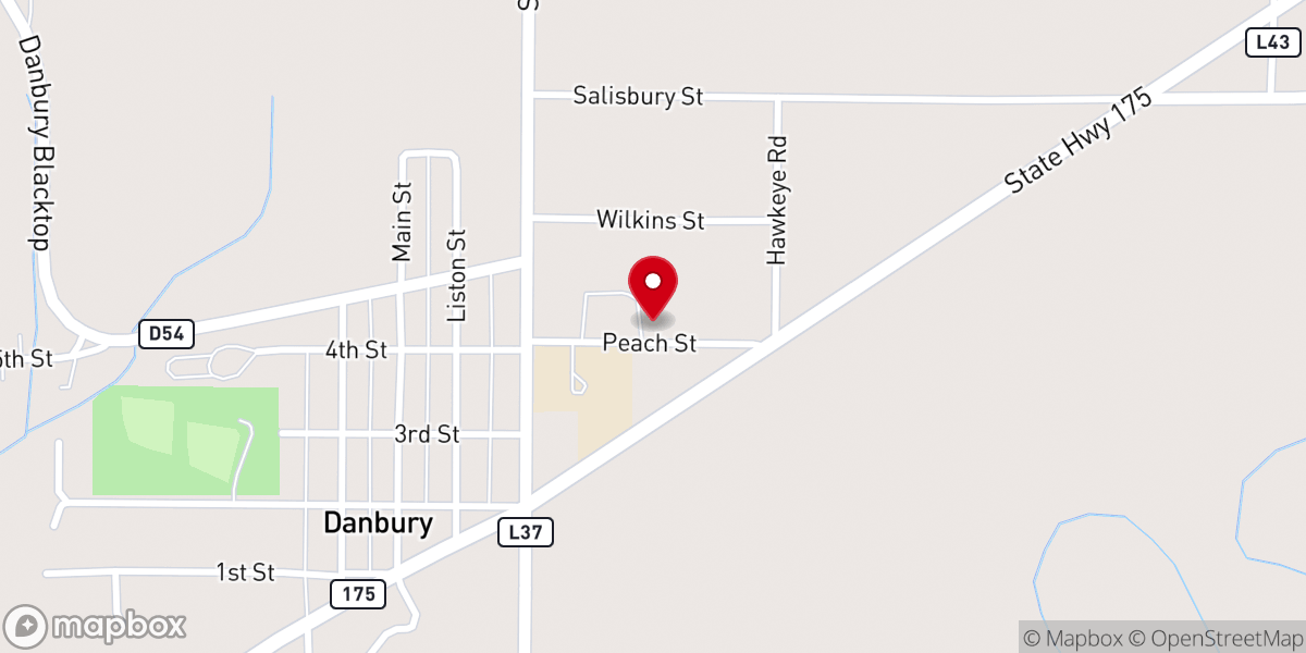 Map showing location of Hogan David J