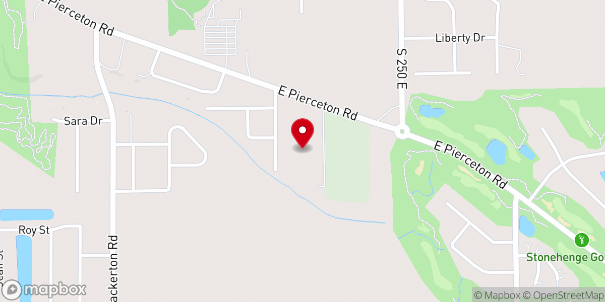 Map showing location of Hope Baptist Church