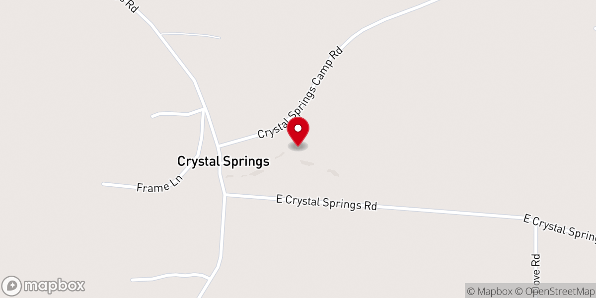 Map showing location of Crystal Springs Church Camp