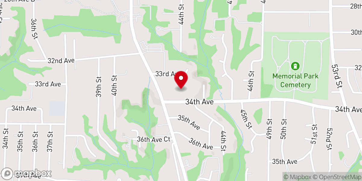 Map showing location of Hope United Church of Christ