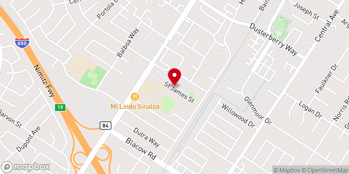 Map showing location of Fremont Apostolic Church