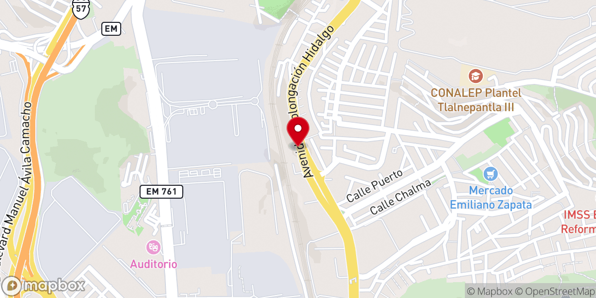 Map showing location of Ministerios Pan del Cielo