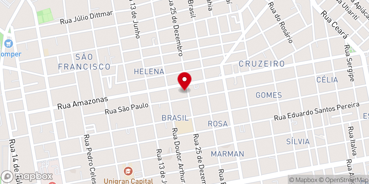 Map showing location of Igreja Batista Betesda