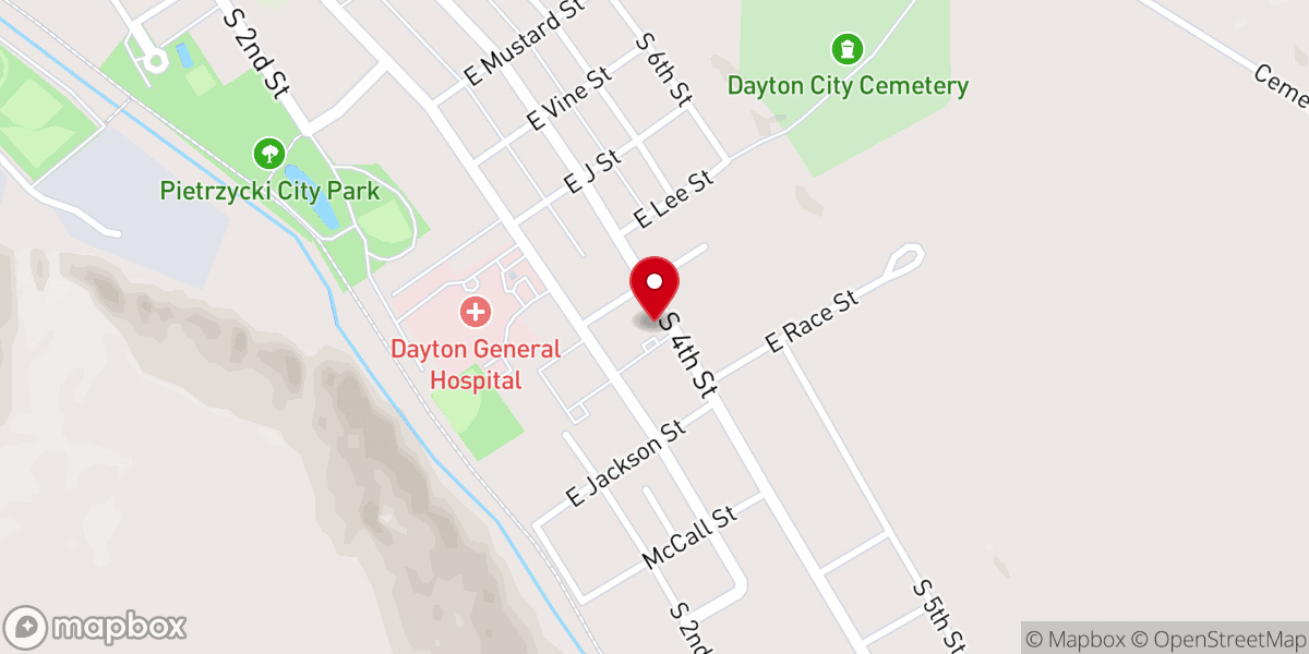 Map showing location of Dayton United Brethren Church