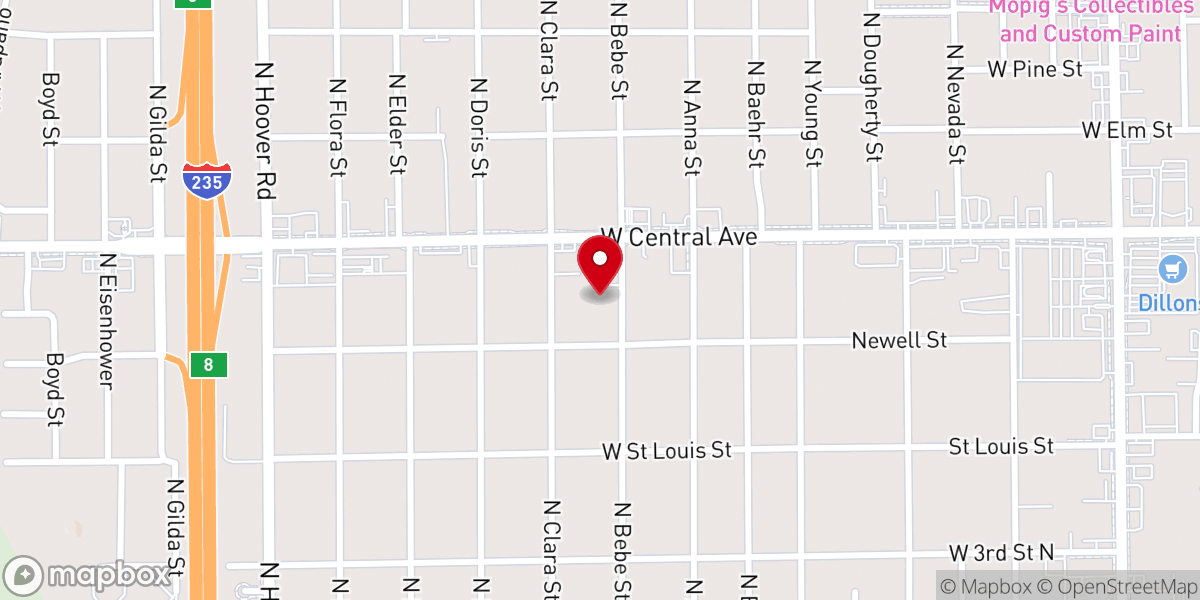 Map showing location of Orchard Valley Christian Church