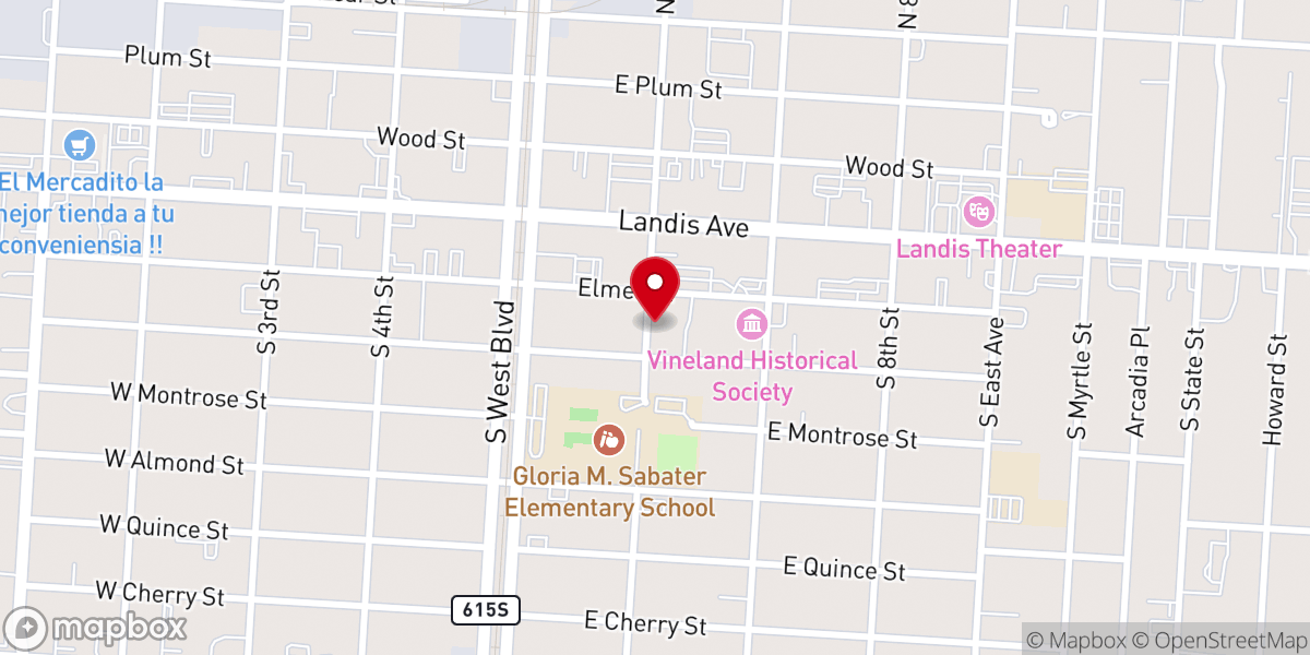 Map showing location of New Hope Baptist Church