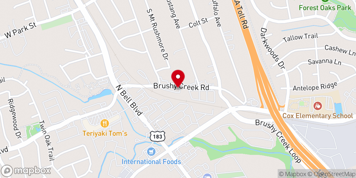 Map showing location of Cedar Park Community Church