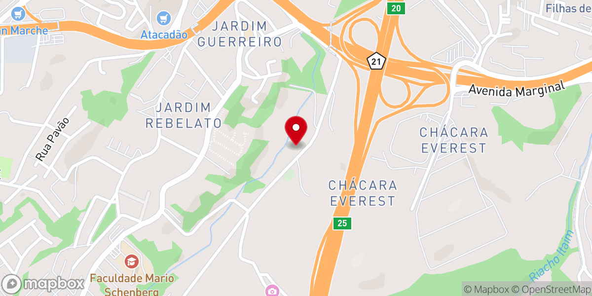 Map showing location of Igreja Batista Memorial de São Paulo
