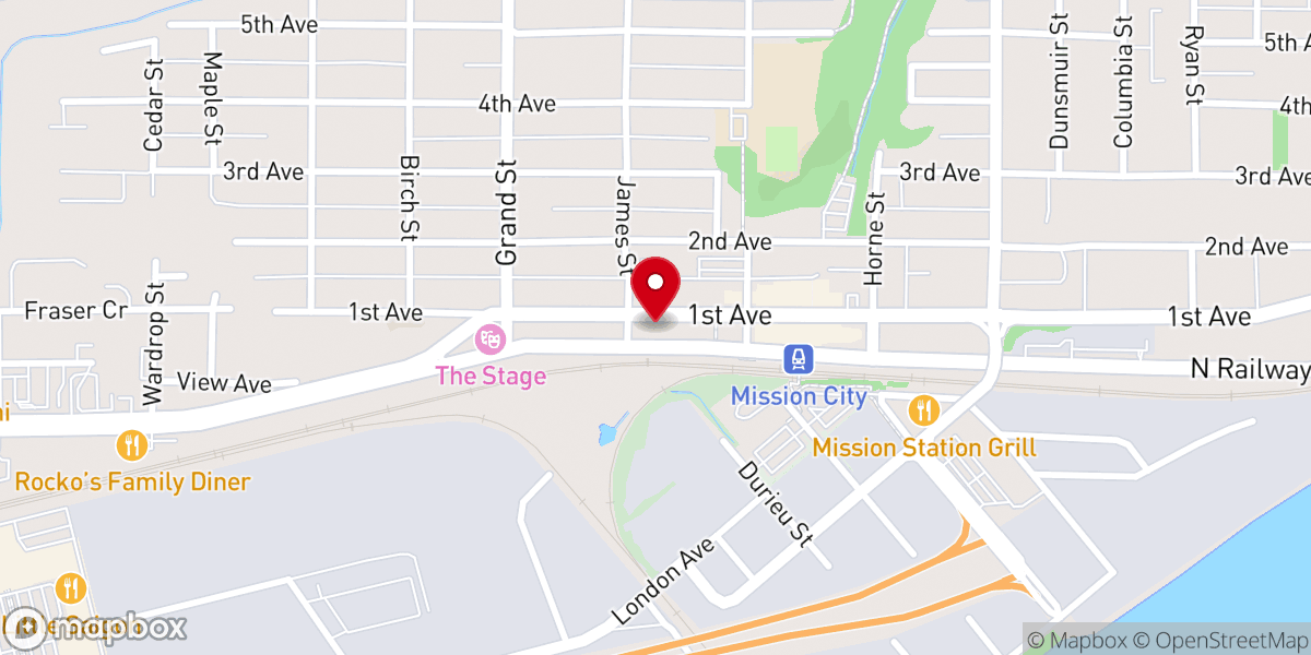 Map showing location of Hope Central Mission