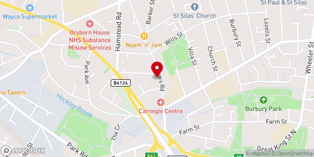 Map showing location of St Francis RC Church, Lozells