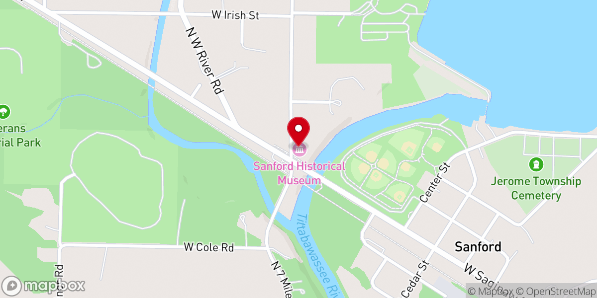 Map showing location of Sanford Historical Museum
