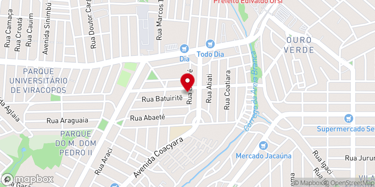 Map showing location of Igreja Pentecostal / Parque Universitário