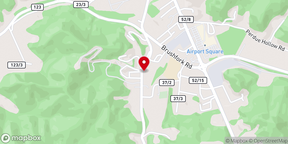 Map showing location of Brushfork Baptist Church