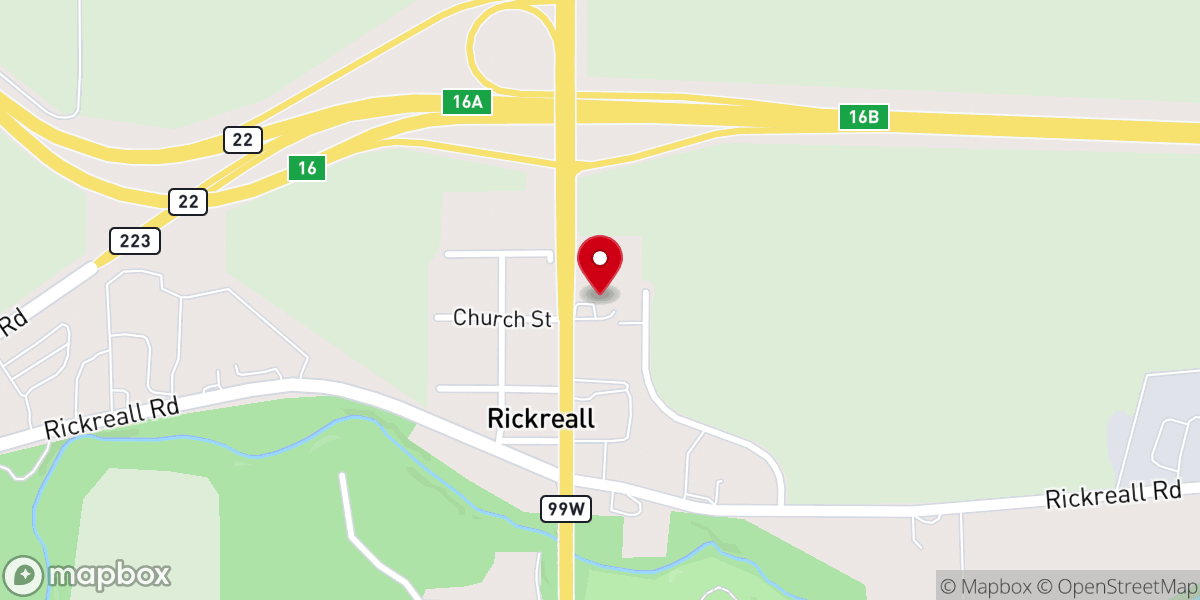 Map showing location of Rickreall Grange