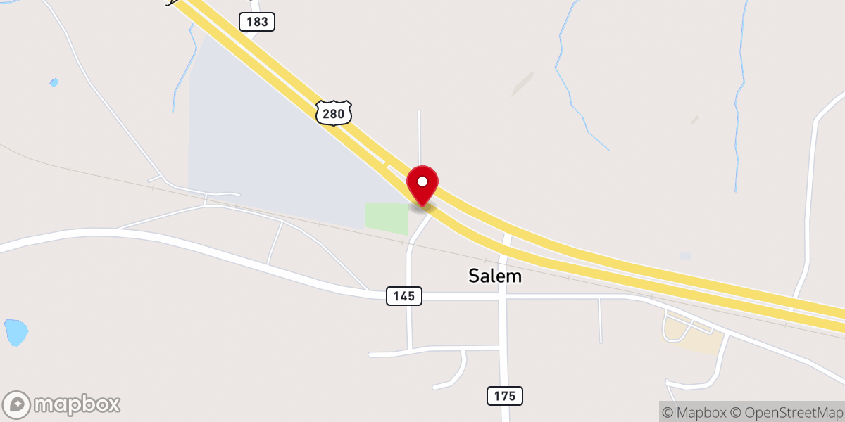 Map showing location of Salem United Methodist Church
