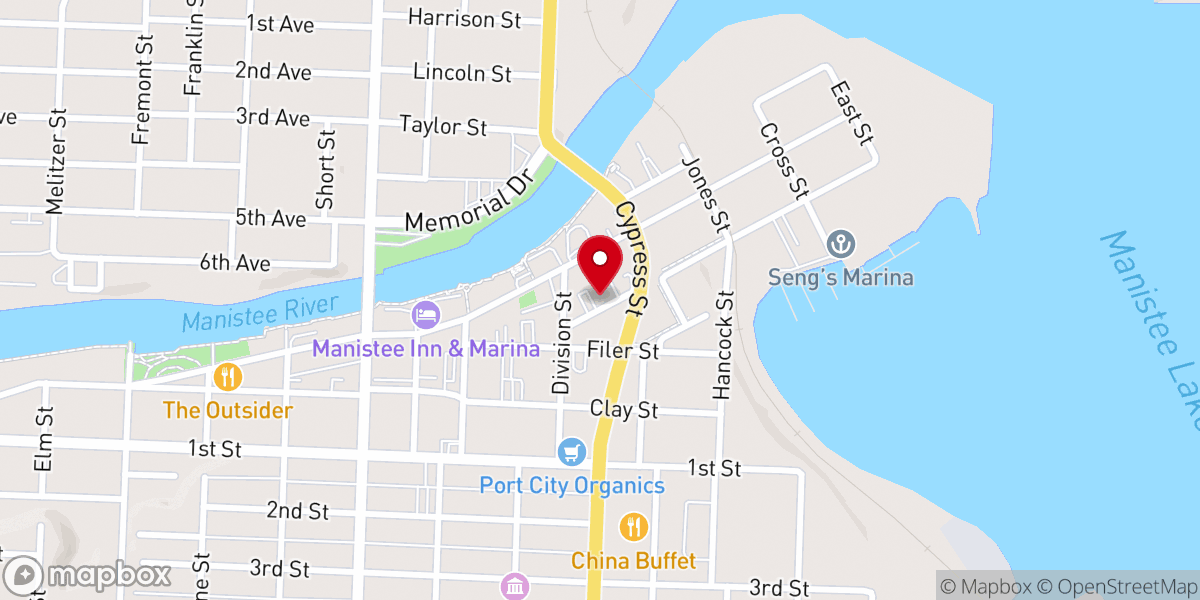 Map showing location of CFCI Manistee