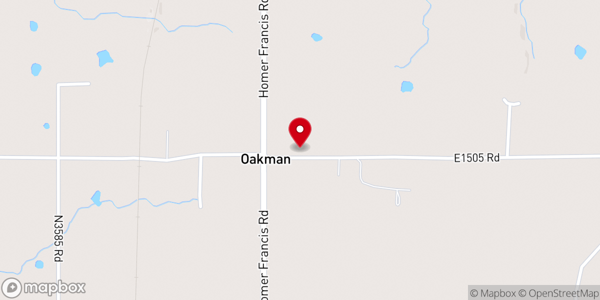 Map showing location of Oakman Community Church