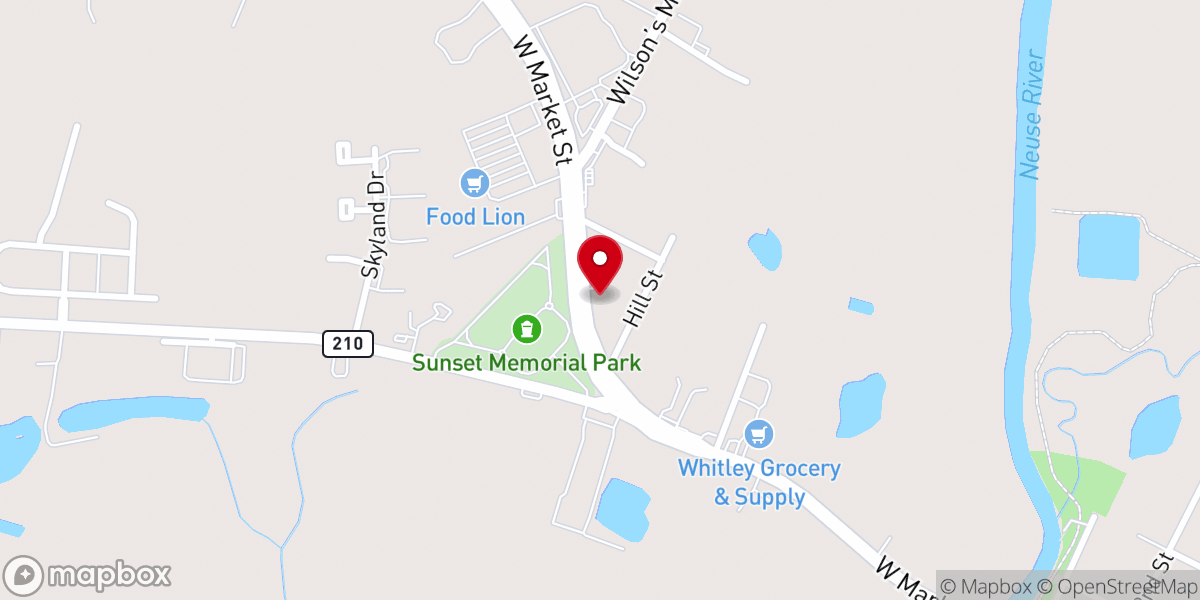 Map showing location of Burning Bush Holiness Tabernacle Church