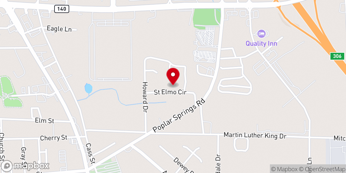 Map showing location of Adairsville Body of Christ Church