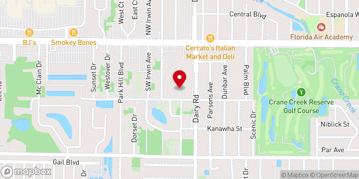 Map showing location of Bethany Church