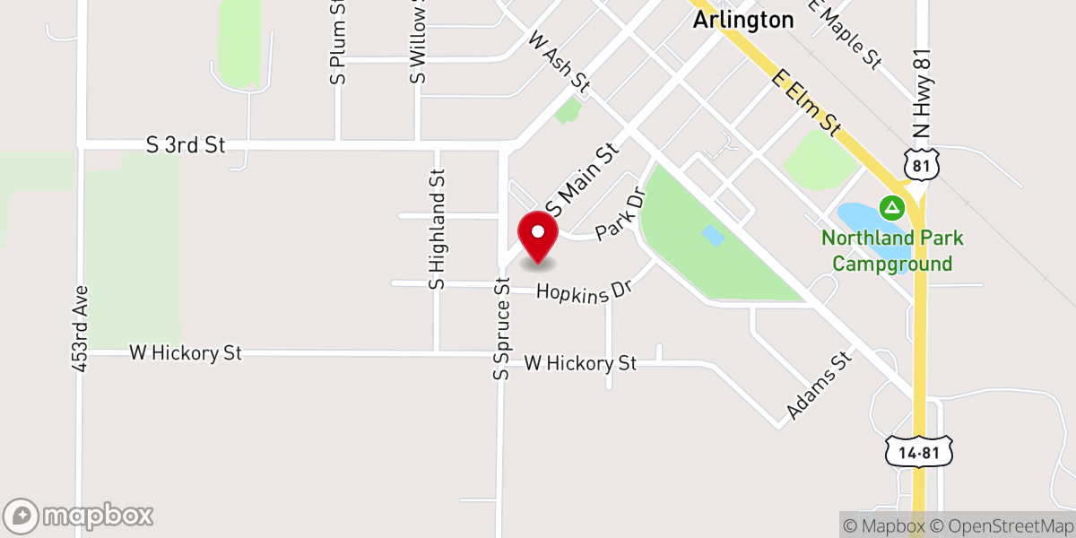 Map showing location of Trinity Lutheran Church