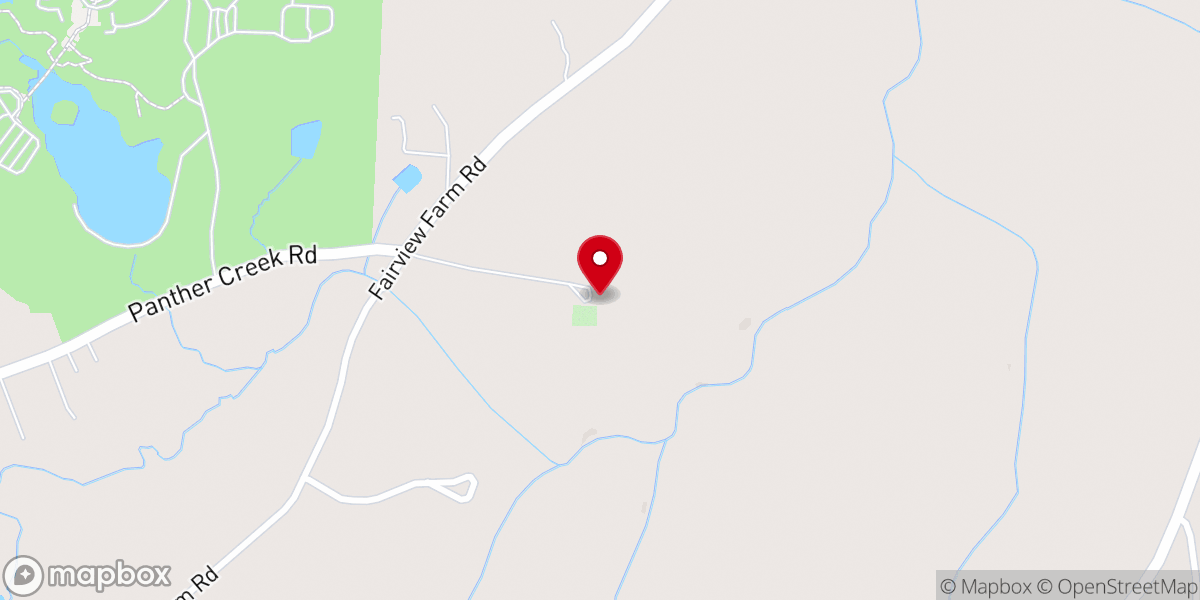 Map showing location of Panther Creek Baptist Church