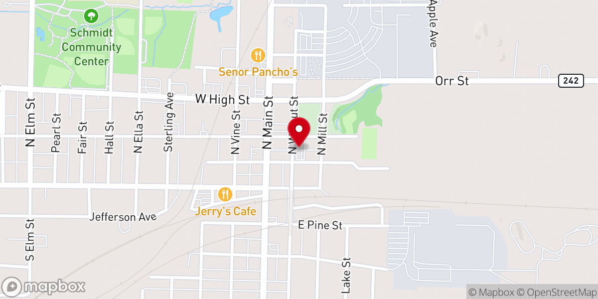 Map showing location of New Hope Christian Center