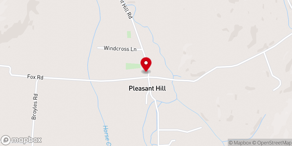 Map showing location of Pleasant Hill United Methodist Church