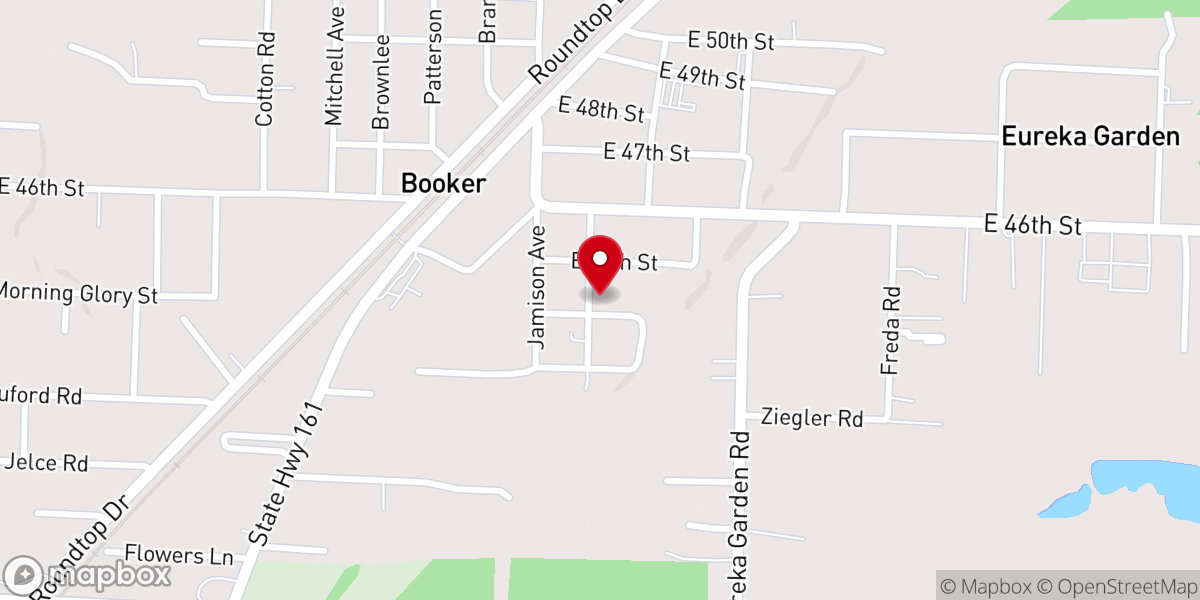 Map showing location of New Zion Grove Baptist Church