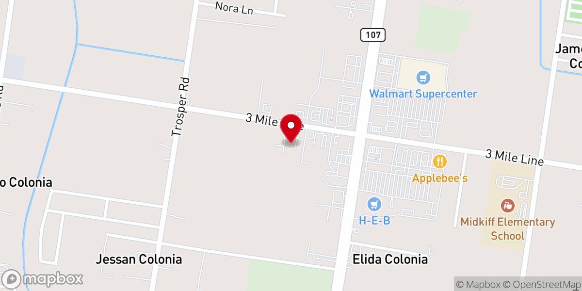 Map showing location of Allheart Church
