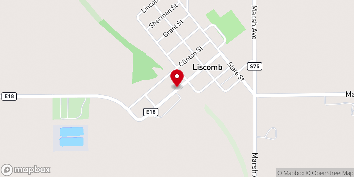 Map showing location of Liscomb