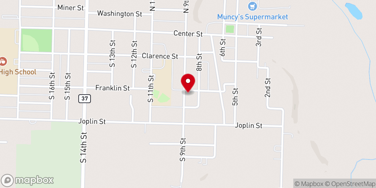 Map showing location of Trinity Lutheran Church