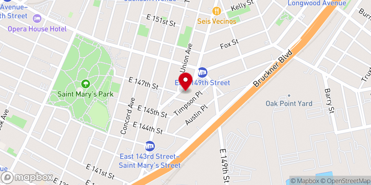 Map showing location of New York City Housing Authority's Southern Boulevard MHOP