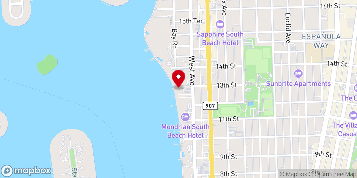 Map showing location of Miami Beach Wedding Minister