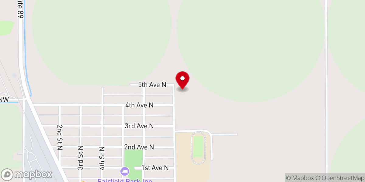 Map showing location of Fairfield Faith Bible Church