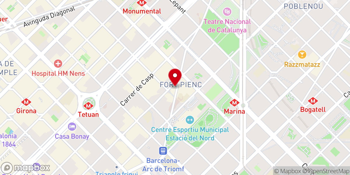 Map showing location of White Fields Barcelona