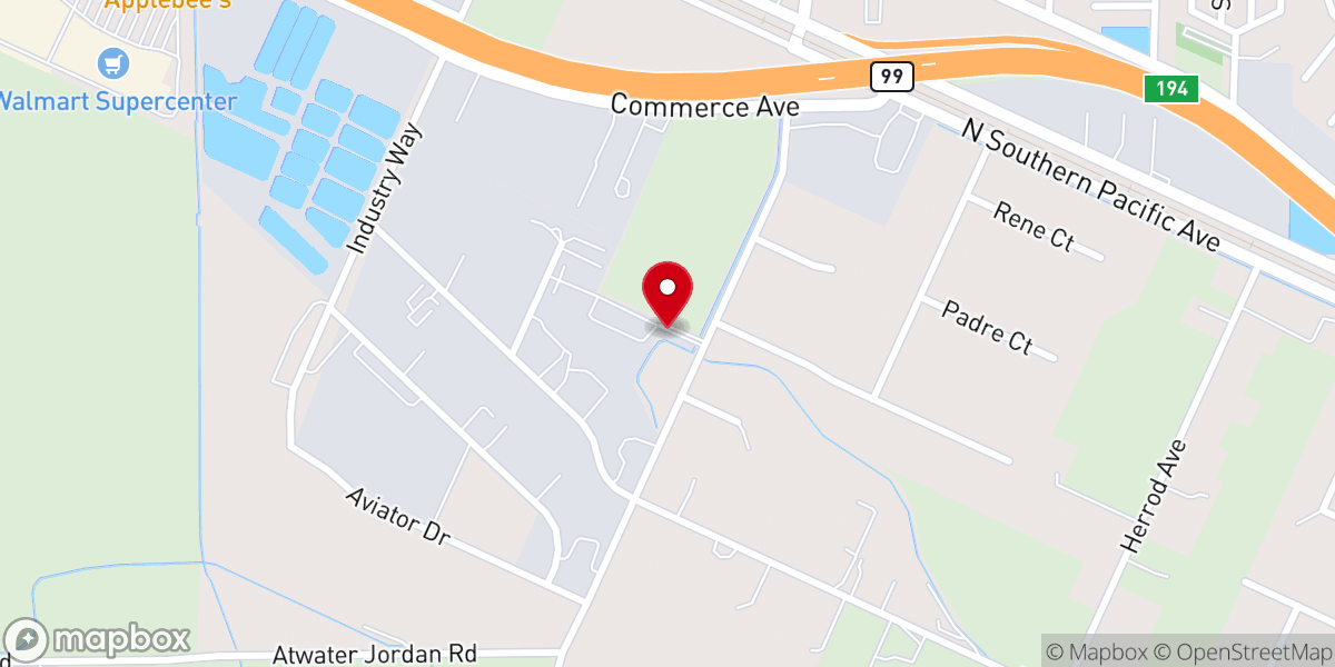 Map showing location of Atwater Pentecostal Church-God