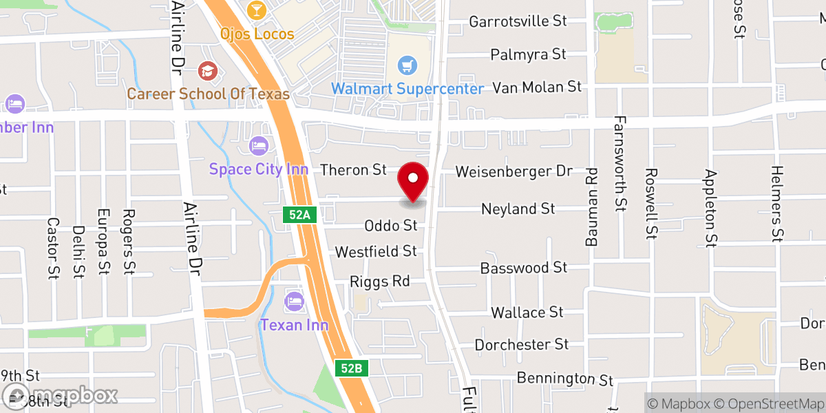 Map showing location of Houston Mennonite Fellowship