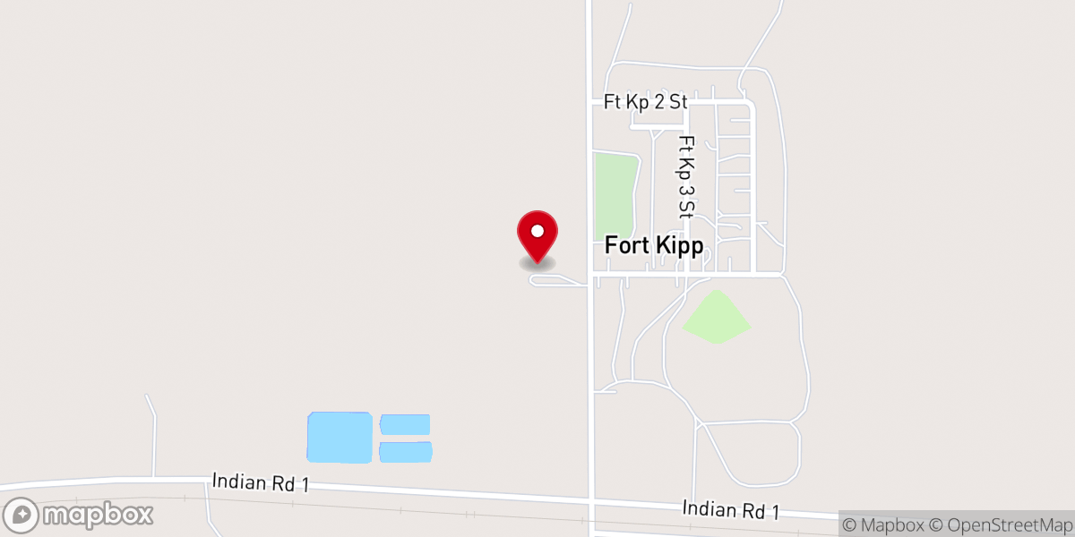 Map showing location of Fort Kipp Old Church