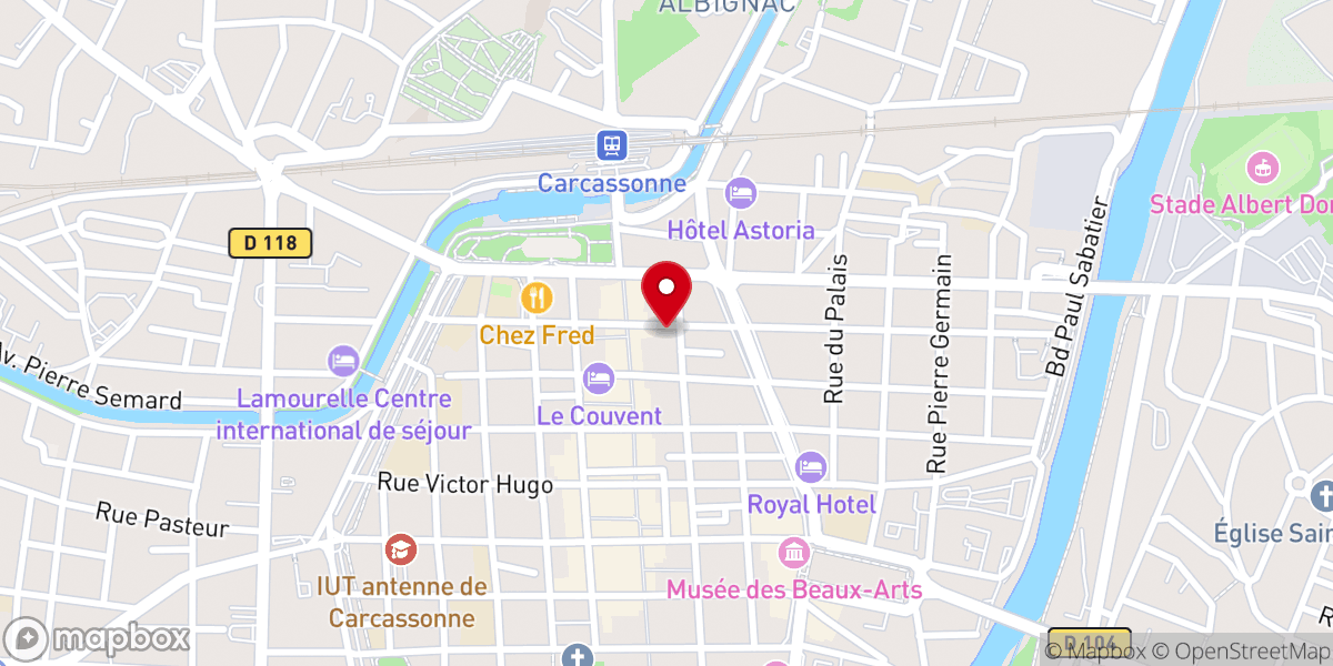 Map showing location of Evêché