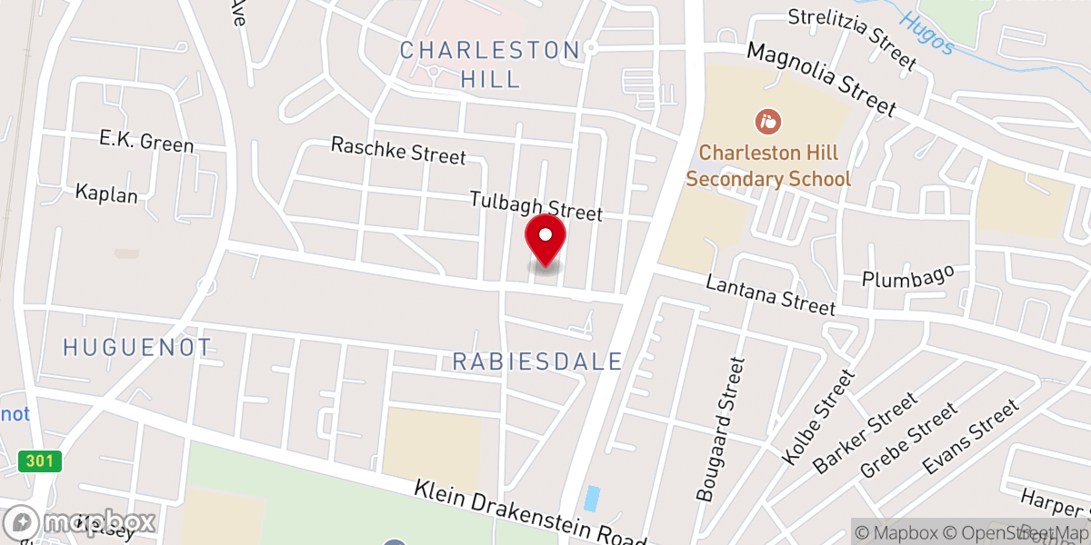 Map showing location of Calvyn Protestant Church Paarl